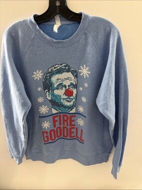 Fire Goodell Crew Neck Sweatshirt Blue Barstool Sports Long Sleeve Clown Goodell